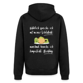 Lustiges Schildkröten Design Haustier - Unisex Premium Bio Zip Hoodie - Schwarz - Hinten - Nico (187cm)
