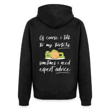 Funny Turtle Design Pet - Unisex Premium Organic Zip Hoodie - black - Back - Nico (187cm)