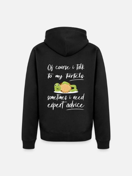 Funny Turtle Design Pet - Unisex Premium Organic Zip Hoodie - black