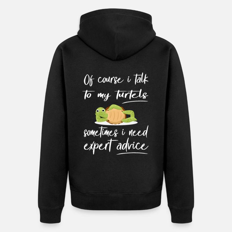 Funny Turtle Design Pet - Unisex Premium Organic Zip Hoodie - black