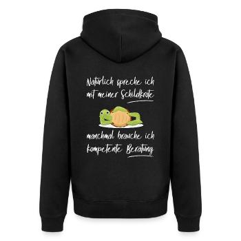 Lustiges Schildkröten Design Haustier - Unisex Premium Bio Zip Hoodie - Schwarz - Hinten - Nico (187cm)