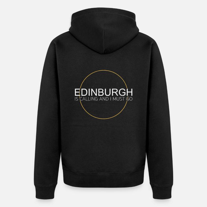Edinburgh Spruch - Unisex Premium Bio Zip Hoodie - Schwarz