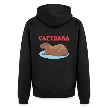Capybara Capybaras Capybaras Capybara Cadeau - Veste à capuche bio Premium Unisexe - noir - Dos - Nico (187cm)