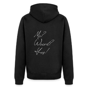 me? weird? yes! - Veste à capuche bio Premium Unisexe - noir - Dos - Nico (187cm)