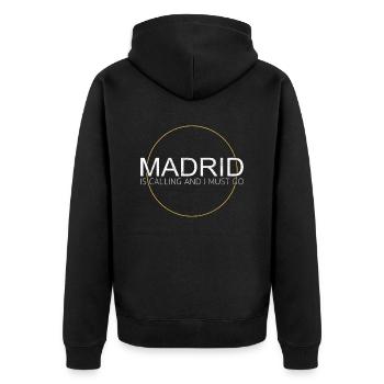 Citation de Madrid - Veste à capuche bio Premium Unisexe - noir - Dos - Nico (187cm)