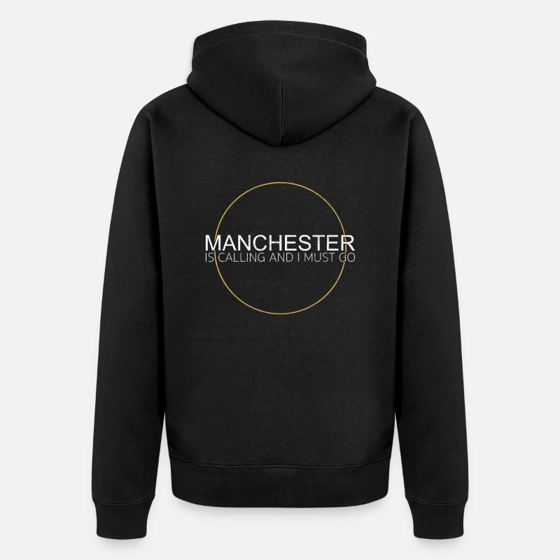 Manchester Spruch - Unisex Premium Bio Zip Hoodie - Schwarz