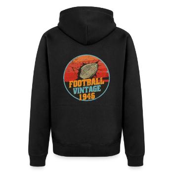 American football player born 1946 birthday - Unisex Premium Organic Zip Hoodie - black - Back - Nico (187cm)