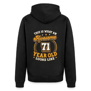 Voilà à quoi ressemble un grand homme de 71 ans. - Veste à capuche bio Premium Unisexe - noir - Dos - Nico (187cm)