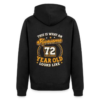 Voilà à quoi ressemble un grand homme de 72 ans. - Veste à capuche bio Premium Unisexe - noir - Dos - Nico (187cm)