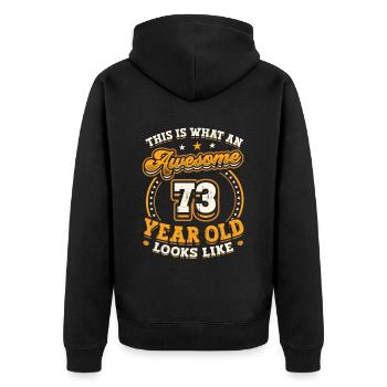 Voilà à quoi ressemble un grand homme de 73 ans. - Veste à capuche bio Premium Unisexe - noir - Dos - Nico (187cm)