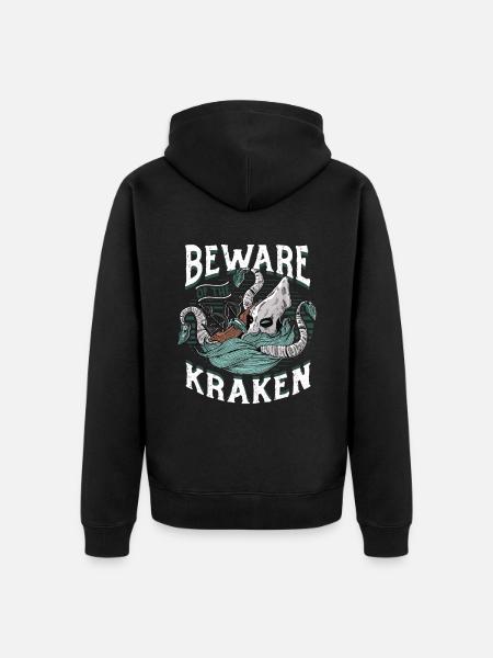 Beware of the Kraken - Unisex Premium Organic Zip Hoodie - black