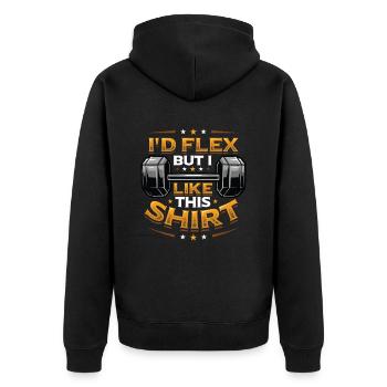 Je fléchirais mais j’aime cette chemise bodybuilder poids - Veste à capuche bio Premium Unisexe - noir - Dos - Nico (187cm)