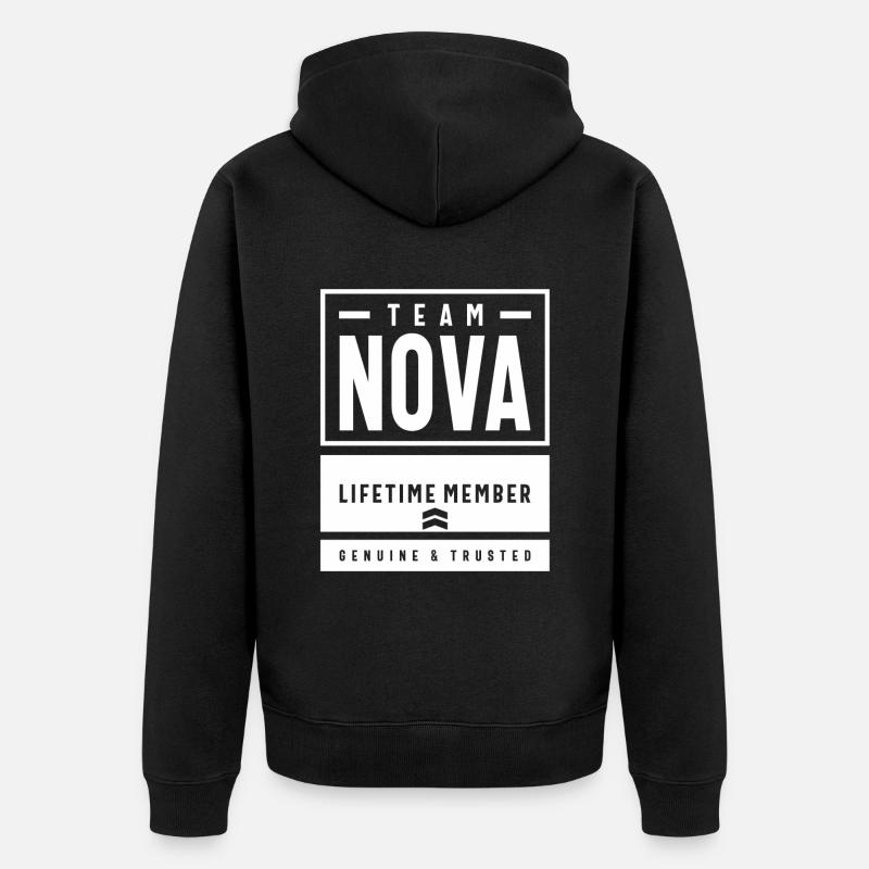Nova Personalisierter Name - Unisex Premium Bio Zip Hoodie - Schwarz