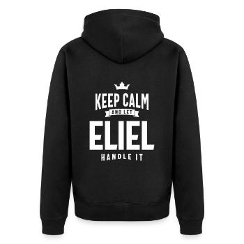 Eliel Nom personnalisé - Veste à capuche bio Premium Unisexe - noir - Dos - Nico (187cm)