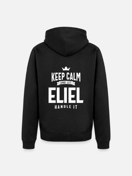 Eliel Personalized Name - Unisex Premium Organic Zip Hoodie - black
