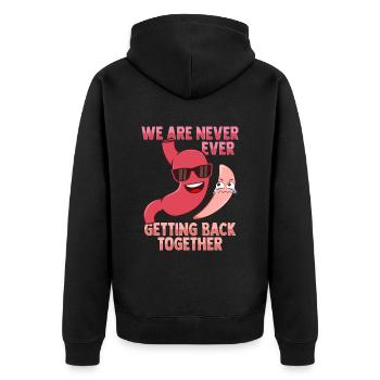 Bastric Sleeve Illustration für Gastric Recovery - Unisex Premium Bio Zip Hoodie - Schwarz - Hinten - Nico (187cm)