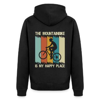 Mountain biking Mountain biking - Unisex Premium Organic Zip Hoodie - black - Back - Nico (187cm)