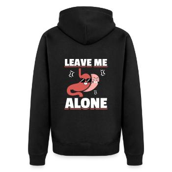 Bastric Sleeve Lassen Sie mich in Ruhe für Gastric - Unisex Premium Bio Zip Hoodie - Schwarz - Hinten - Nico (187cm)