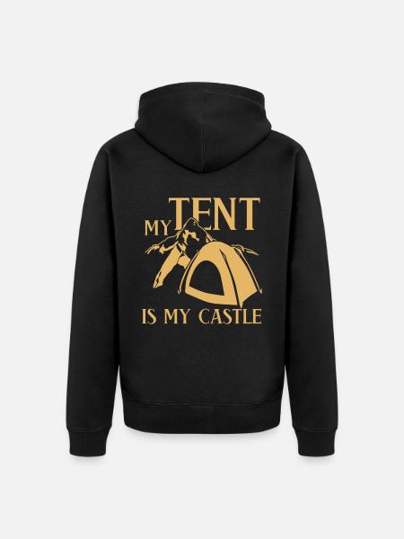 Camping Camping Camping Tent Camper - Unisex Premium Organic Zip Hoodie - black