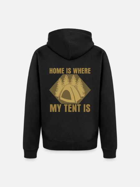 Camping Camping Tent Camping - Unisex Premium Organic Zip Hoodie - black