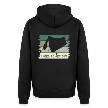 Camping Camping Outdoor Camping Tent - Unisex Premium Organic Zip Hoodie - black - Back - Nico (187cm)