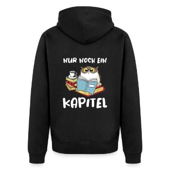 Nur Noch Ein Kapitel Bücher Kettenleser - Unisex Premium Bio Zip Hoodie - Schwarz - Hinten - Nico (187cm)