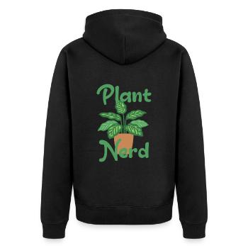 Plant Nerd Plant Flower - Unisex Premium Bio Zip Hoodie - Schwarz - Hinten - Nico (187cm)