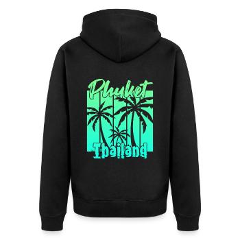 Phuket Thailand Sonnenuntergang - Unisex Premium Bio Zip Hoodie - Schwarz - Hinten - Nico (187cm)