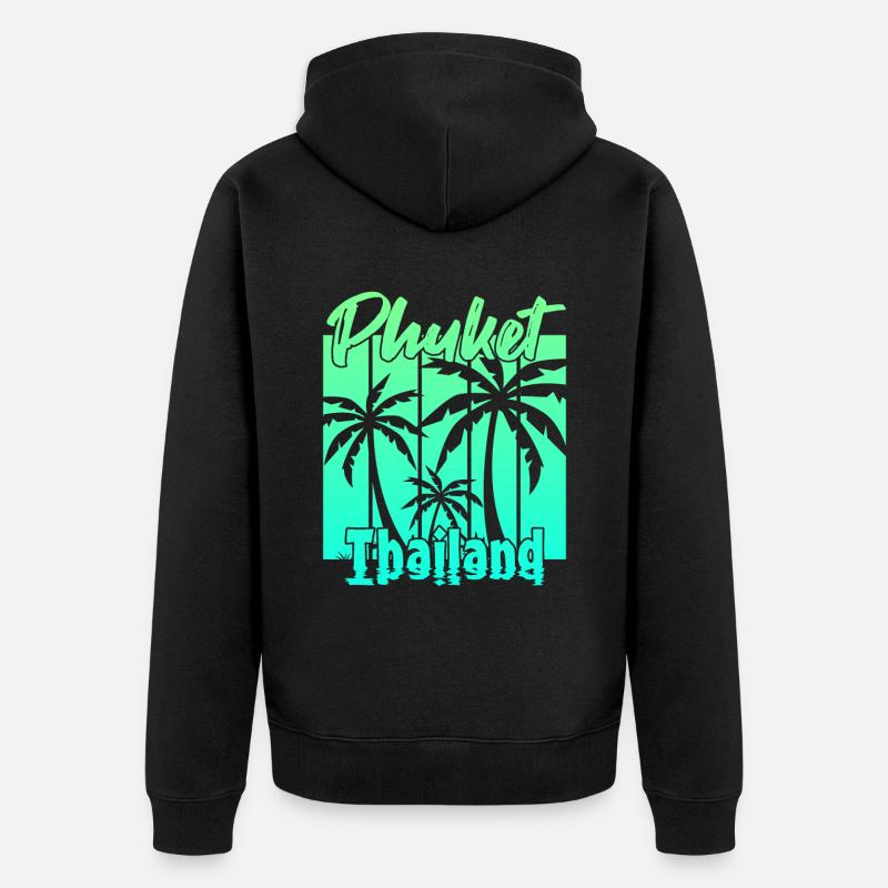 Phuket Thaïlande Coucher de soleil - Veste à capuche bio Premium Unisexe - noir