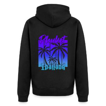Phuket Thailand Sonnenuntergang - Unisex Premium Bio Zip Hoodie - Schwarz - Hinten - Nico (187cm)