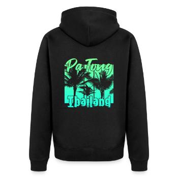 Patong Thailand - Unisex Premium Bio Zip Hoodie - Schwarz - Hinten - Nico (187cm)