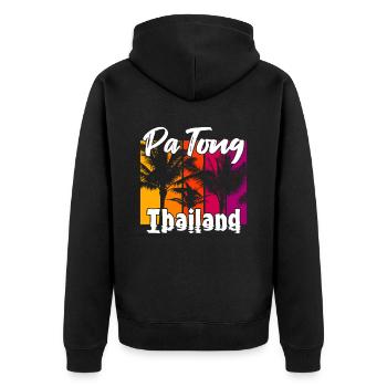 Patong Thailand - Unisex Premium Bio Zip Hoodie - Schwarz - Hinten - Nico (187cm)