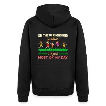 Primary School Teacher Kindergarten Educator - Unisex Premium Organic Zip Hoodie - black - Back - Nico (187cm)