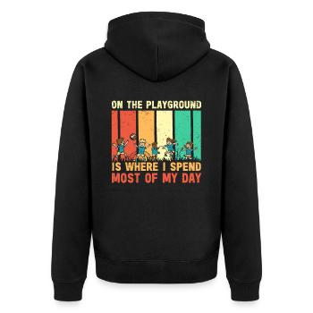 Primary School Teacher Kindergarten Educator - Unisex Premium Organic Zip Hoodie - black - Back - Nico (187cm)