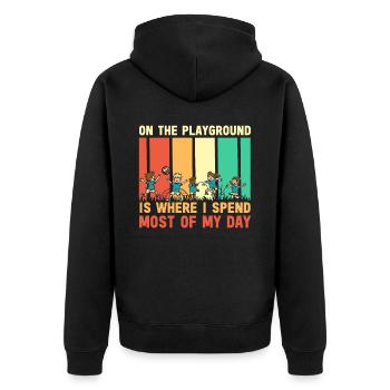 Primary School Teacher Kindergarten Educator - Unisex Premium Organic Zip Hoodie - black - Back - Nico (187cm)