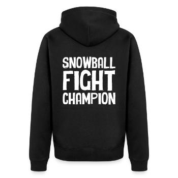 Snowball Fight - Snowball Fight Champion - Unisex Premium Organic Zip Hoodie - black - Back - Nico (187cm)