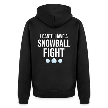 Snowball Fight - Je ne peux pas avoir une bataille de boules de neige - Veste à capuche bio Premium Unisexe - noir - Dos - Nico (187cm)