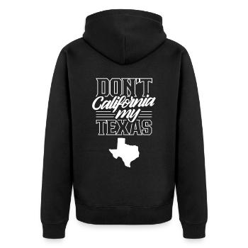 California Texas Texan Pride Sayings Texan - Unisex Premium Organic Zip Hoodie - black - Back - Nico (187cm)