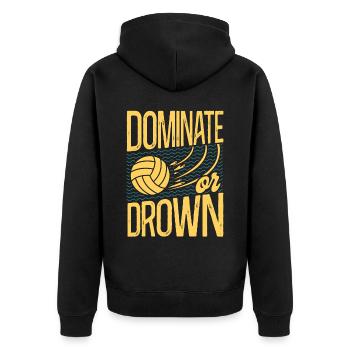 Water Polo Vintage Dominate Or - Veste à capuche bio Premium Unisexe - noir - Dos - Nico (187cm)