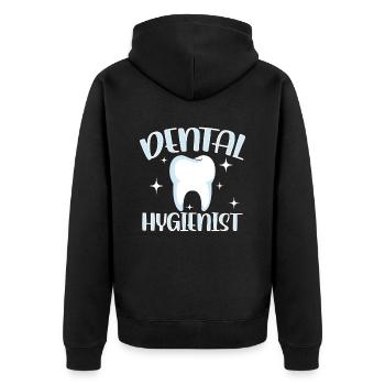 Dental Hygienist Dentist Dental Hygiene Team - Unisex Premium Organic Zip Hoodie - black - Back - Nico (187cm)
