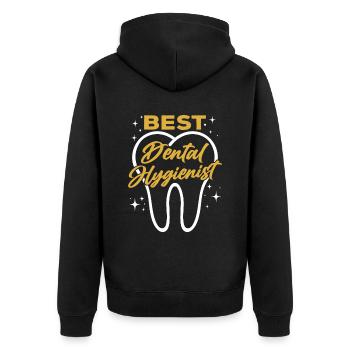 Best Dental Hygienist Dental Hygiene Dentist - Unisex Premium Organic Zip Hoodie - black - Back - Nico (187cm)