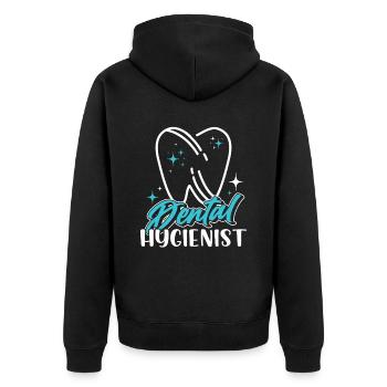 Hygiéniste dentaire Équipe de dentistes en hygiène dentaire - Veste à capuche bio Premium Unisexe - noir - Dos - Nico (187cm)