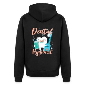 Hygiénistes dentaires Hygiène dentaire Équipe dentaire - Veste à capuche bio Premium Unisexe - noir - Dos - Nico (187cm)