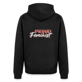 Féministes fières Femmes Féminisme Féministe - Veste à capuche bio Premium Unisexe - noir - Dos - Nico (187cm)