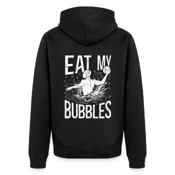 Water Polo Eat My Bubbles - Unisex Premium Organic Zip Hoodie - black - Back - Nico (187cm)
