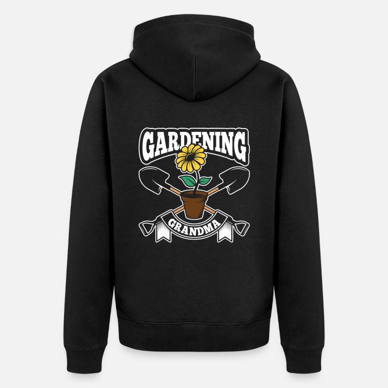 Gartenarbeit Oma Großmutter Garten Gärtnerin - Unisex Premium Bio Zip Hoodie - Schwarz