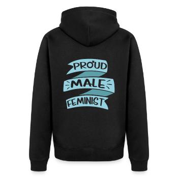 Fier Féminisme Féministe Homme Femmes - Veste à capuche bio Premium Unisexe - noir - Dos - Nico (187cm)