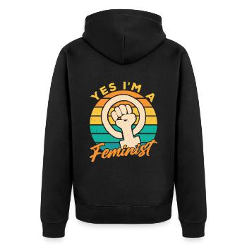 Ja Ich Bin Ein Feminist Feministisch Feminismus - Veste à capuche bio Premium Unisexe - noir - Dos - Nico (187cm)