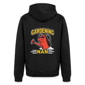 Gartenarbeit Großmutter Garten Oma Gärtnerin - Unisex Premium Bio Zip Hoodie - Schwarz - Hinten - Nico (187cm)