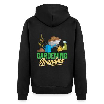 Gartenarbeit Oma Garten Großmutter Gärtnerin - Unisex Premium Bio Zip Hoodie - Schwarz - Hinten - Nico (187cm)